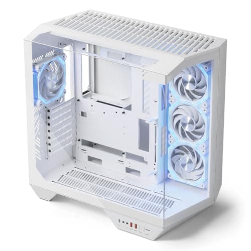 darkFlash DY470 ATX Mid Tower White with Tempered Glass Side Panel image
