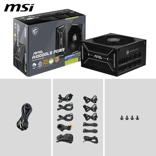 MSI MAG A1000GLS PCIE5 Black ATX 1000W Fully Modular 80+ Gold image