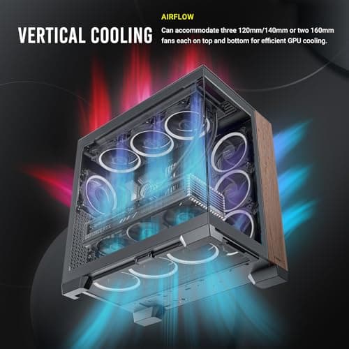 Antec C8 Wood ATX Full Tower Black / Brown with Tempered Glass Side Panel and USB 3.2 Gen 2 Type-C USB 3.2 Gen 1 Type-A image