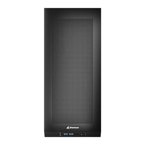 SHARKOON Rebel C20 Mini-ITX Desktop Black with Mesh Side Panel and USB 3.2 Gen 2 Type-C, USB 3.2 Gen 1 Type-A image