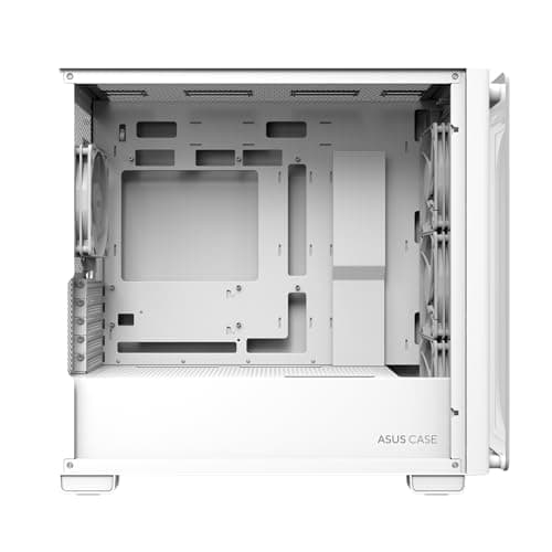 Asus A23 PLUS Micro ATX Mid Tower White Tempered Glass Side Panel, USB 3.2 Gen 2 Type-C, USB 3.2 Gen 1 Type-A image