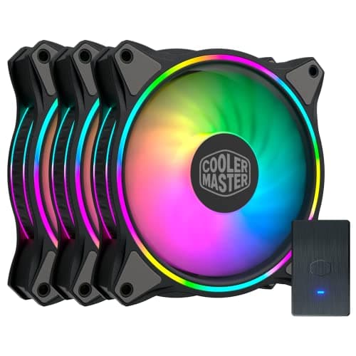 Cooler Master MasterFan MF Halo 120mm Addressable RGB PWM 47.2 CFM White 3-Pack image