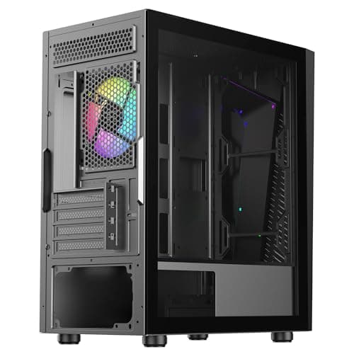 CiT Alpha Micro ATX Mid Tower Black with Tempered Glass Side Panel and USB 3.2 Gen 1 Type-A USB 2.0 Type-A image