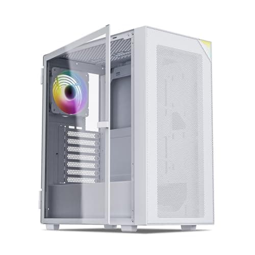 Vetroo AL800 ATX Mid Tower White with Tempered Glass Side Panel and USB 3.2 Gen 2 Type-C, USB 3.2 Gen 1 Type-A, USB 2.0 Type-A Front Panel main image