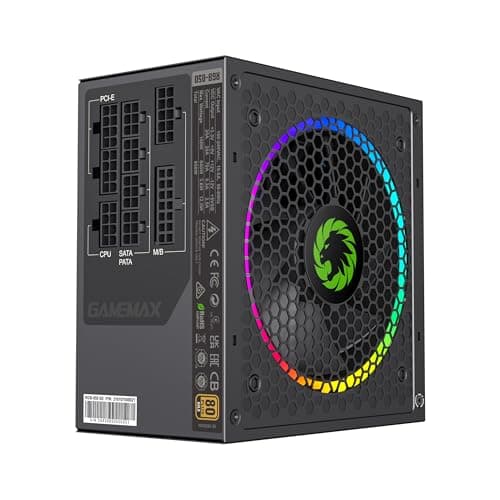 GameMax RGB Rainbow Black 550W Fully Modular 80+ Gold Certified image
