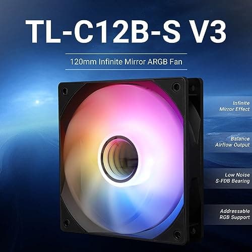 Thermalright TL-C12B-S V3 120mm Black Addressable RGB PWM 66.17 CFM image