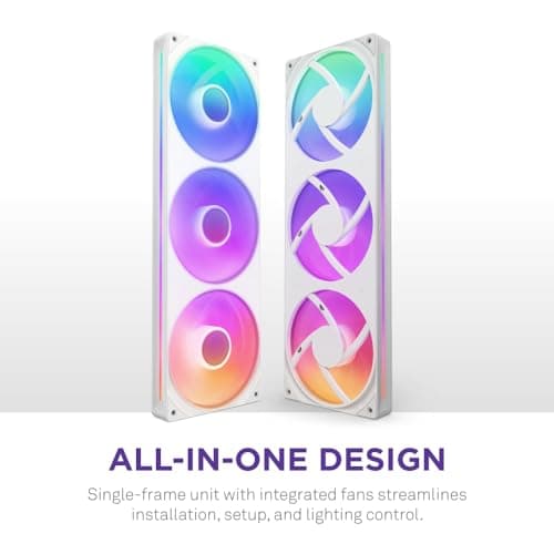 NZXT F360 RGB CORE 360mm RGB LED Single-Frame RGB Fan Unit White image