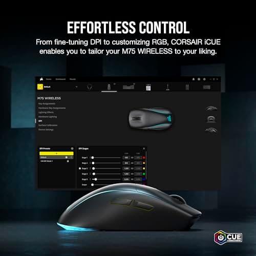 Corsair M75 Wireless/Bluetooth/Wired Optical Mouse image