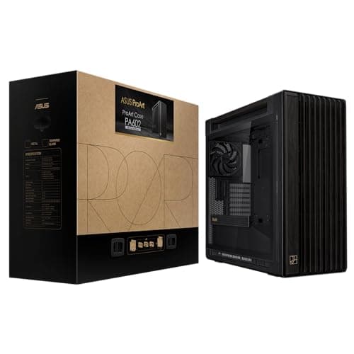 Asus ProArt PA602 Wood Edition ATX Mid Tower Black / Brown Tempered Glass Side Panel image