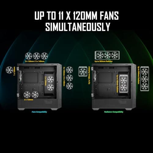 Antec NX416L ATX Mid Tower Black with Tempered Glass Side Panel and USB 3.2 Gen 1 Type-C, USB 3.2 Gen 1 Type-A image