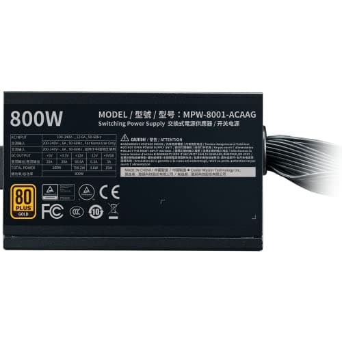 Cooler Master G800 Black 800W Non-Modular 80+ Gold Certified ATX image