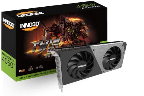 Inno3D Twin X2 GeForce RTX 4060 Ti 8GB GDDR6 Black / Gray main image