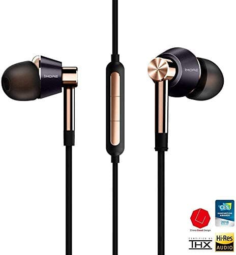 1MORE Triple Driver (Black/Gold) In-Ear Headphones with Microphone image