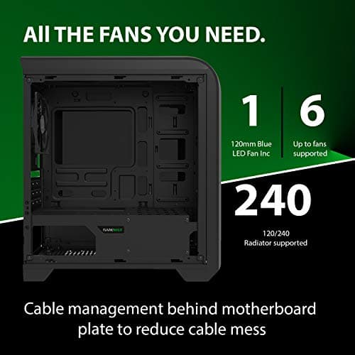 GameMax Centauri MicroATX Mid Tower Black / Gray with Acrylic Side Panel and USB 3.2 Gen 1 Type-A USB 2.0 Type-A image