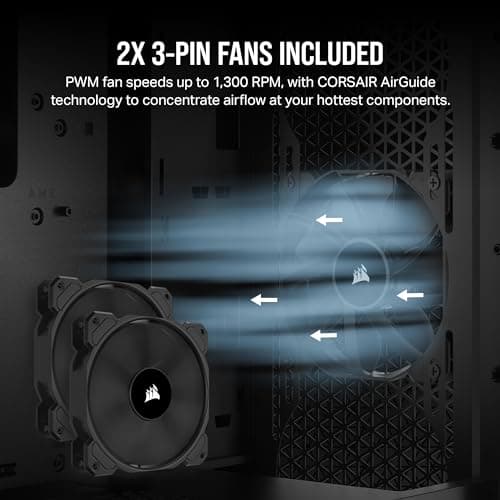 Corsair 3000D ATX Mid Tower Black AIRFLOW Tempered Glass Side Panel image