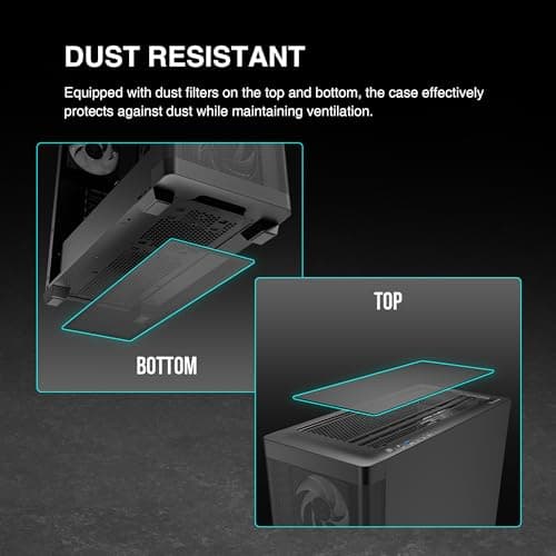 GAMDIAS ATHENA M3 ATX Mid Tower Black with Tempered Glass Side Panel and USB 3.2 Gen 2 Type-C, USB 3.2 Gen 1 Type-A image