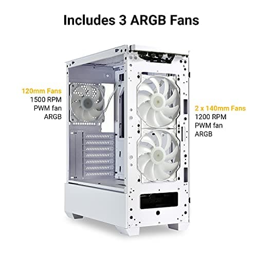 Lian Li LANCOOL 205 Mesh ATX Mid Tower White / Black Tempered Glass Side Panel image