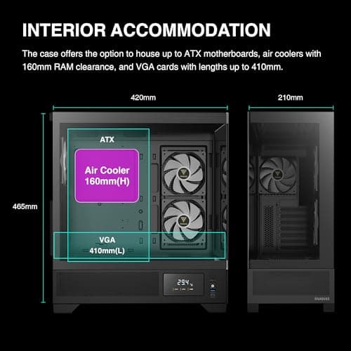 GAMDIAS ATLAS M1 ATX Mid Tower Black Tempered Glass Side Panel image