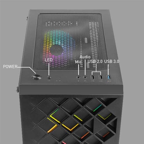 Azza Spectra ATX Mid Tower Black with Tempered Glass Side Panel and USB 3.2 Gen 1 Type-A, USB 2.0 Type-A Front Panel image