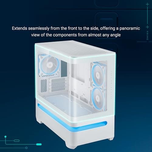 Asus Prime AP202 Micro ATX Mid Tower White with Tempered Glass Side Panel and USB 3.2 Gen 2x2 Type-C / USB 3.2 Gen 1 Type-A image