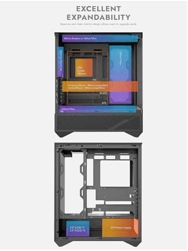 darkFlash DY460 ATX PC Case BLACK 4× ARGB PWM Fans Included image