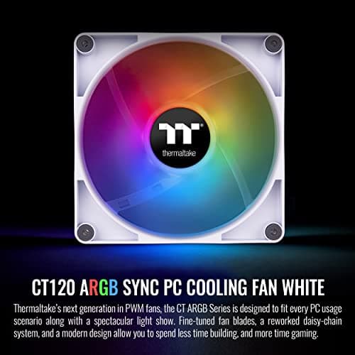 Thermaltake CT120 120mm White Addressable RGB PWM Sync 57.05 CFM 2-Pack image
