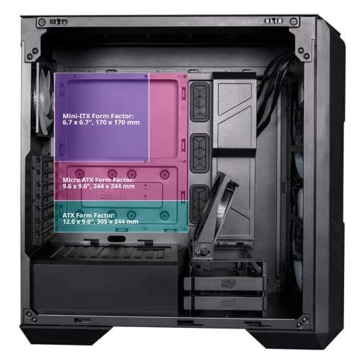 Cooler Master HAF 500 ATX Mid Tower Black Tempered Glass Side Panel image