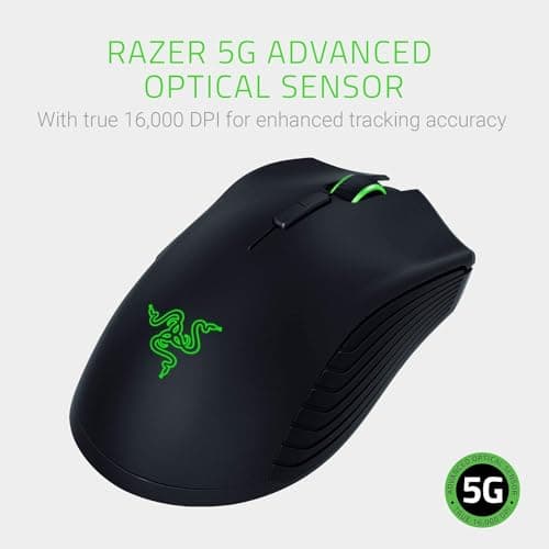 Razer Mamba Wireless 2018. True 16,000 DPS 5G Optical Sensor, Wired-Wireless Capability (50 Hour Battery Life), Powered by Razer Chroma, Ergonomic Gaming Mouse (Renewed) image