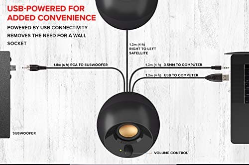 Creative Labs Pebble Plus 2.1 Channel 8W Desktop Speakers image