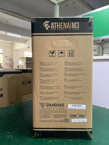 GAMDIAS ATHENA M3 ATX Mid Tower Black with Tempered Glass Side Panel and USB 3.2 Gen 2 Type-C, USB 3.2 Gen 1 Type-A image