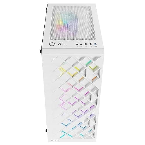 Azza Spectra ATX Mid Tower White with Tempered Glass Side Panel and Front Panel USB 3.2 Gen 1 Type-A, USB 2.0 Type-A image