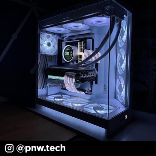 NZXT H9 Flow RGB+ (2025) ATX Mid Tower Black with Tinted Tempered Glass Side Panel and USB 3.2 Gen 2x2 Type-C, USB 3.2 Gen 1 Type-A image