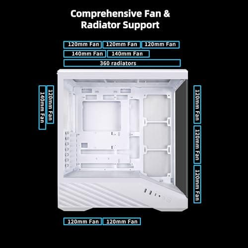 Lian Li Vector V100 ATX Mid Tower Black with Tempered Glass Side Panel and USB 3.2 Gen 1 Type-C, USB 3.2 Gen 1 Type-A image