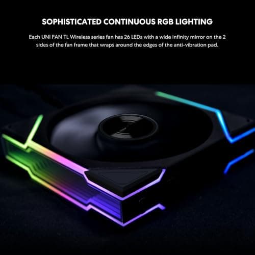 Lian Li UNI FAN TL Wireless 120mm 83.4 CFM Addressable RGB Reverse PWM White 3-Pack image