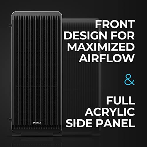 Zalman S2 ATX Mid Tower Black with Acrylic Side Panel and USB 3.2 Gen 1 Type-A, USB 2.0 Type-A image