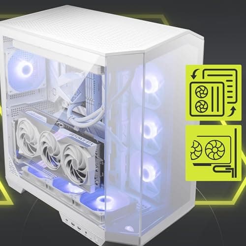 MSI MAG PANO 100R PZ ATX Mid Tower White Tempered Glass Side Panel and USB 3.2 Gen 2 Type-C USB 3.2 Gen 1 Type-A image