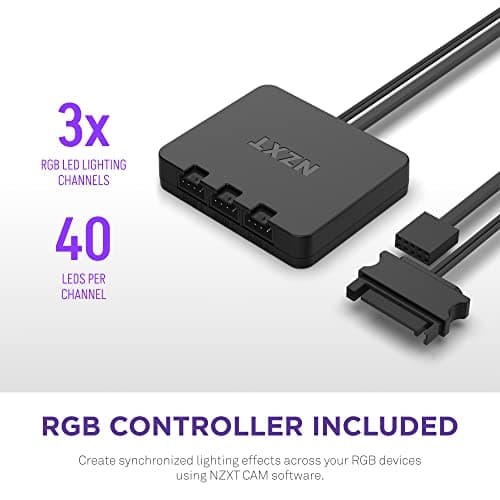 NZXT F120 120mm White RGB DUO Addressable RGB PWM 48.58 CFM 3-Pack image