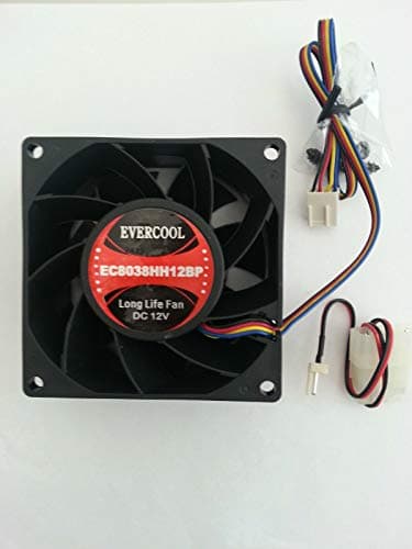 Evercool EC8038HH12BP 80mm Black Yellow LED 37.1 CFM 1-Pack image