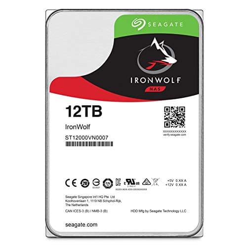 Seagate IronWolf 12TB NAS Internal Hard Drive HDD – CMR 3.5 Inch SATA 6Gb/s 7200 RPM 256MB Cache for RAID Network Attached Storage image