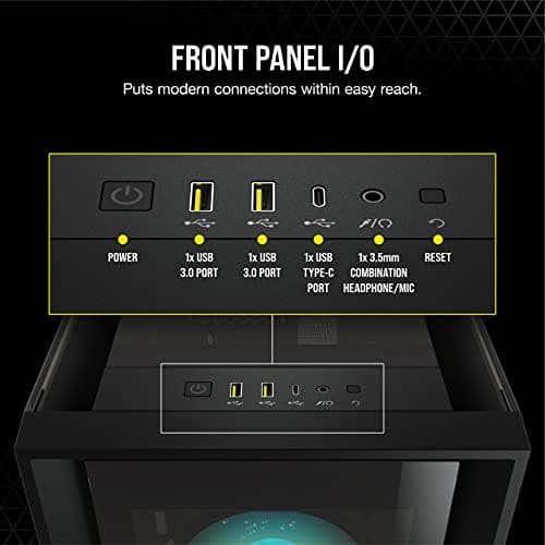 Corsair iCUE 5000X RGB ATX Mid Tower Black Tempered Glass Side Panel image