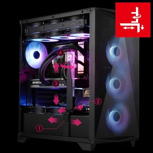 MSI MPG GUNGNIR 300R AIRFLOW ATX Mid Tower Black with Tempered Glass Side Panel and USB 3.2 Gen 2x2 Type-C, USB 3.2 Gen 1 Type-A image