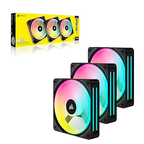 Corsair iCUE LINK QX120 RGB Starter Kit 120mm RGB PWM 63.1 CFM Black 3-Pack image