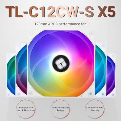 Thermalright TL-C12CW-S 120mm White ARGB PWM 5-Pack image