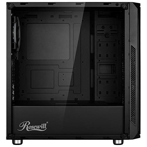 Rosewill SPECTRA D100 ATX Mid Tower Black with Tempered Glass Side Panel and USB 3.2 Gen 1 Type-A, USB 2.0 Type-A image