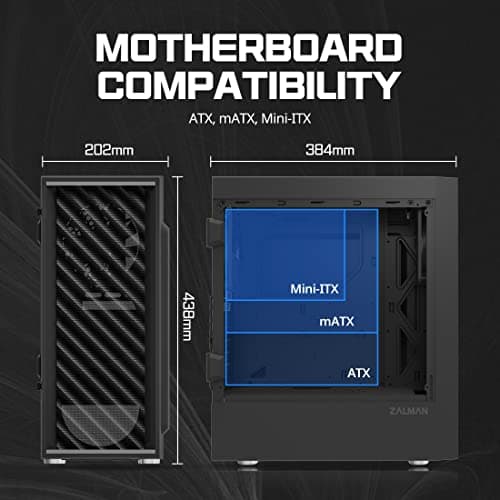 Zalman T7 ATX Compact Mid-Tower PC Case w/ Tempered Glass Side Panel image