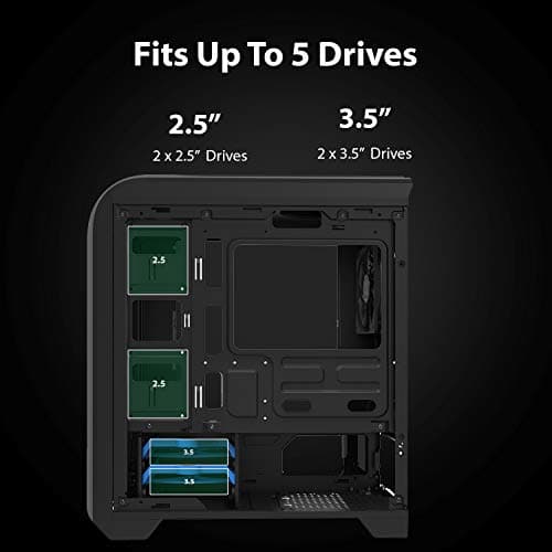 GameMax Centauri MicroATX Mid Tower Black / Gray with Acrylic Side Panel and USB 3.2 Gen 1 Type-A USB 2.0 Type-A image