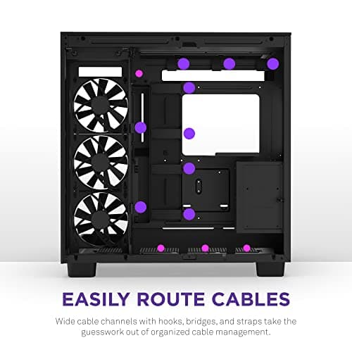 NZXT H9 Flow ATX Mid Tower Black Tempered Glass Side Panel with USB 3.2 Gen 2x2 Type-C and USB 3.2 Gen 1 Type-A image