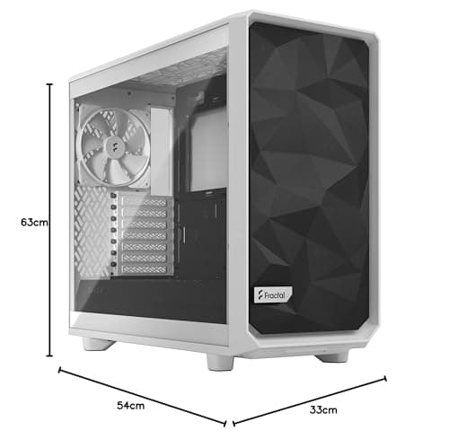Fractal Design Meshify 2 Lite ATX Mid Tower White / Black with Tempered Glass Side Panel and USB 3.2 Gen 1 Type-A Front Panel image