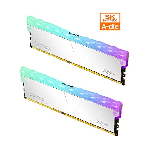 V-Color DDR5 Manta XPrism 32GB(16GBx2) 5600MHz 2Gx8 CL36 1.2V SK Hynix IC RGB Gaming Desktop Upgrade RAM Memory Module - White (TMXPL1656836WWK) image