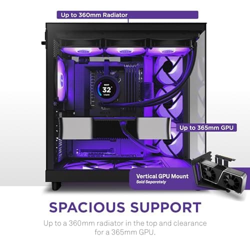 NZXT H6 Flow RGB ATX Mid Tower Black Tempered Glass image